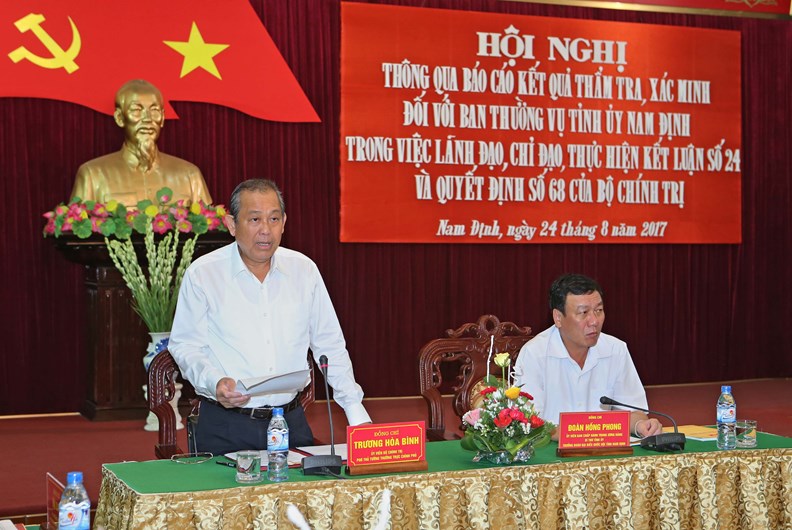 Công bố kết quả thẩm tra đối với Ban Thường vụ Tỉnh ủy Nam Định - ảnh 1